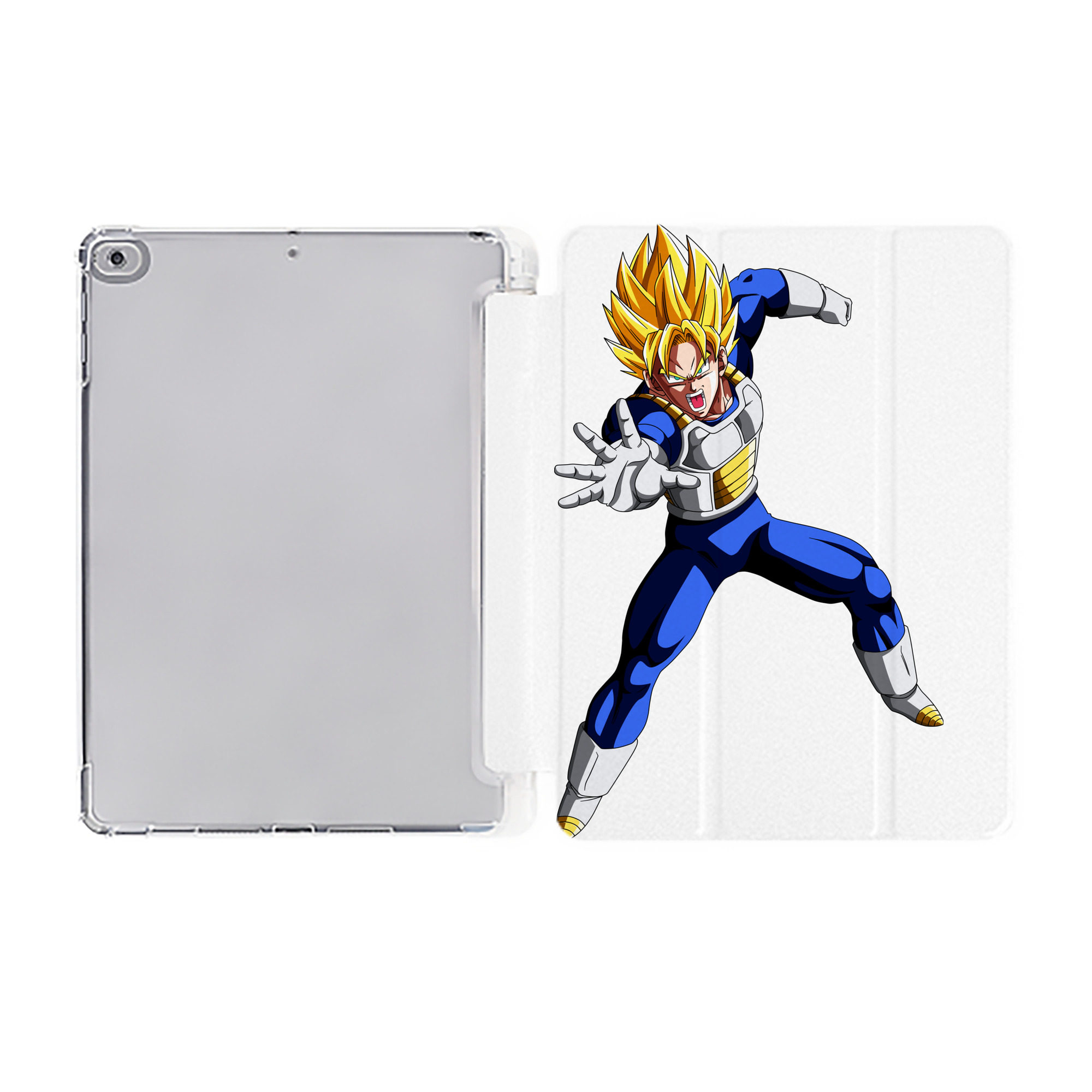（画像用） ドラゴンボール ベジータ四世（Bejīta Yonsei）DRAGON BALL Vegeta IV IPad ケース ペン収納付き 三つ折りスタンド PUレザー×シリコン 対応機種9.5/10.5/10.9インチ